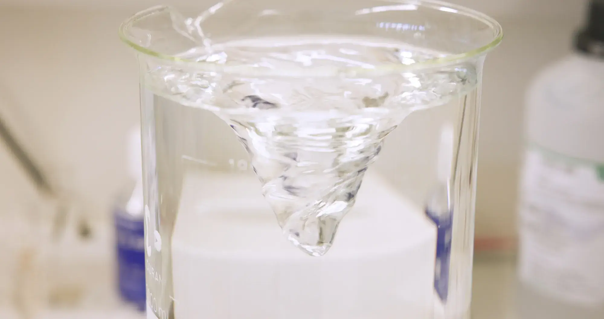 Water swirling in a jar
