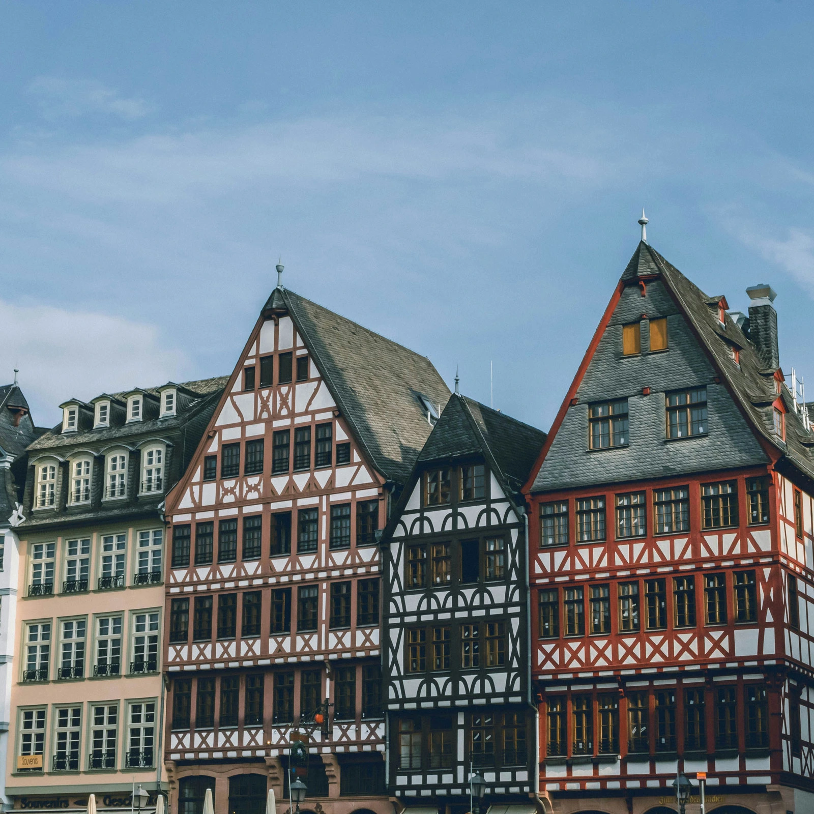 A row of traditional houses in frankfurt